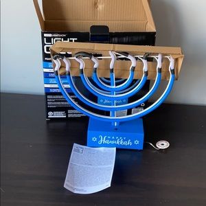 Hanukkah LED menorah sign